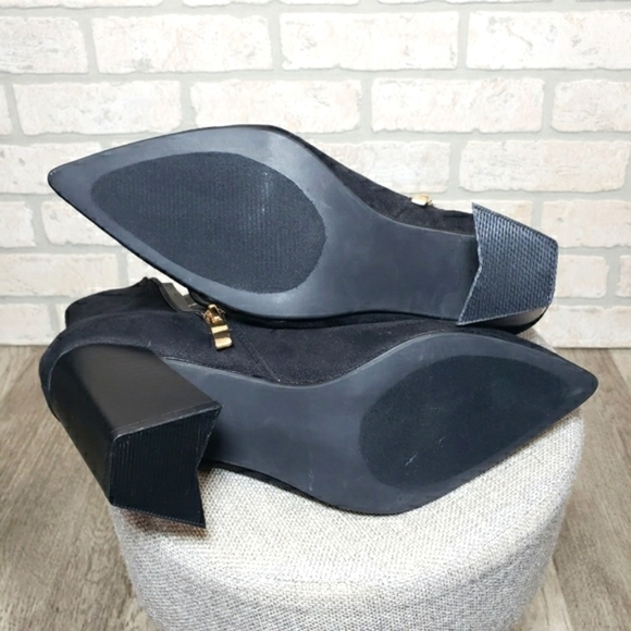 JUST FAB Seude Heeled Ankle Booties Size 9.5 - Picture 5 of 12